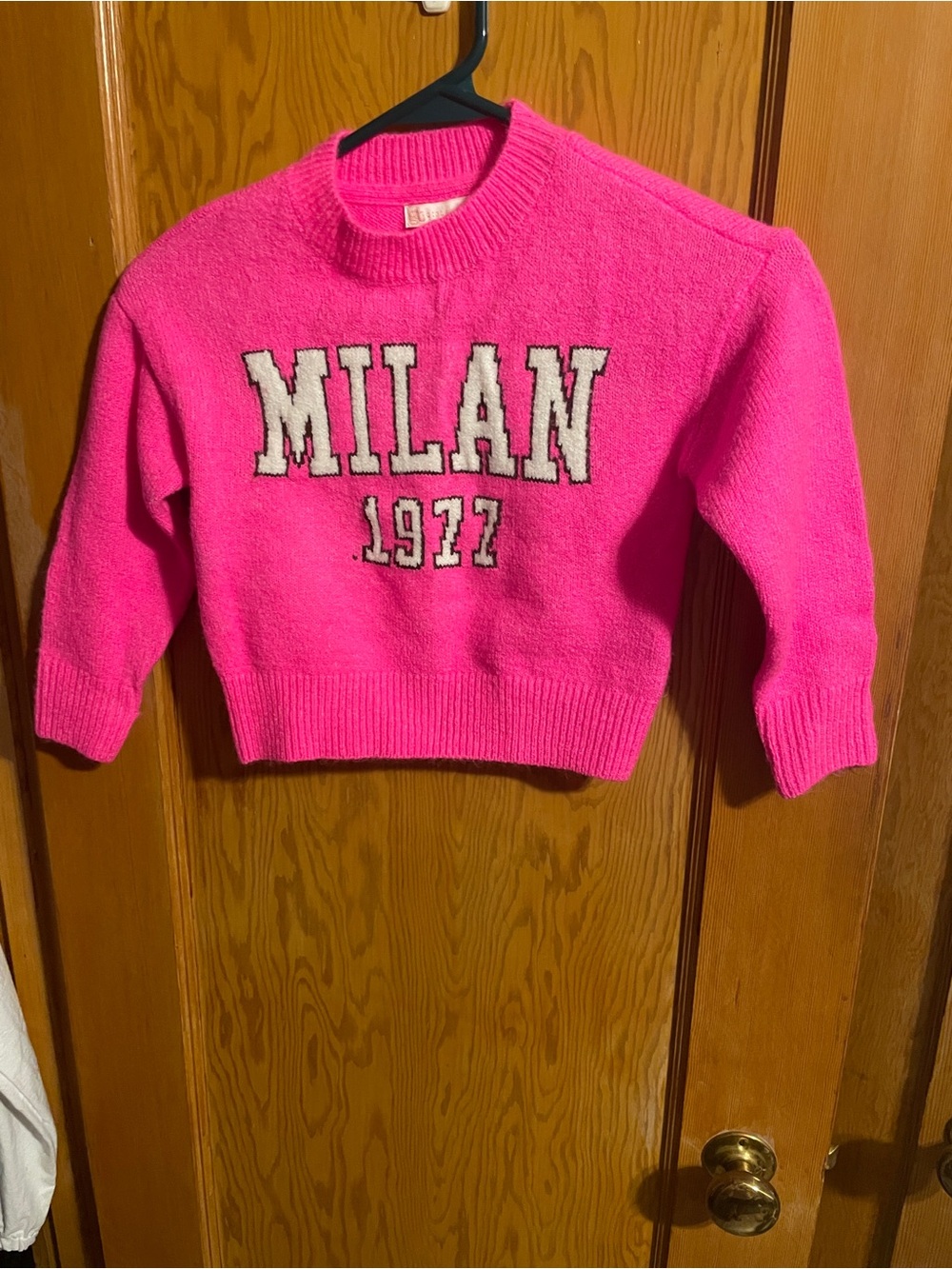 GB girls Hot Pink 'Milan 1977' Crewneck Sweater